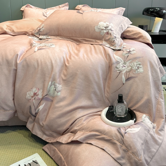 91家纺网 家纺一手货源 找家纺 舒慕 2025新款阳绒天丝棉磨毛数码印花缇芙绒四件套 珠华