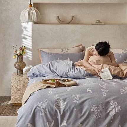 2024新款全棉磨毛印花工艺款四件套 芊芊之恋