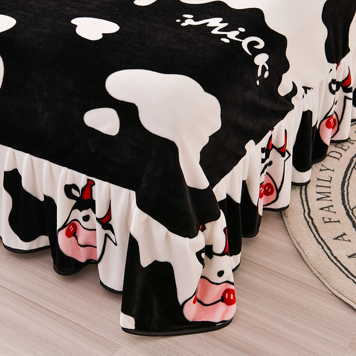 91家纺网 家纺一手货源 找家纺 绒品荟家纺 2025新款牛奶绒四件套 萌萌牛