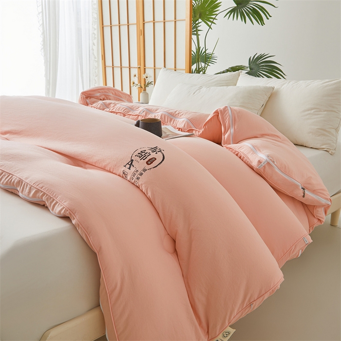 91家纺网 家纺一手货源 找家纺 创优家纺 2025新款原棉子母被双胎被春秋被冬被被子被芯二合一拉链款 原棉-粉玉