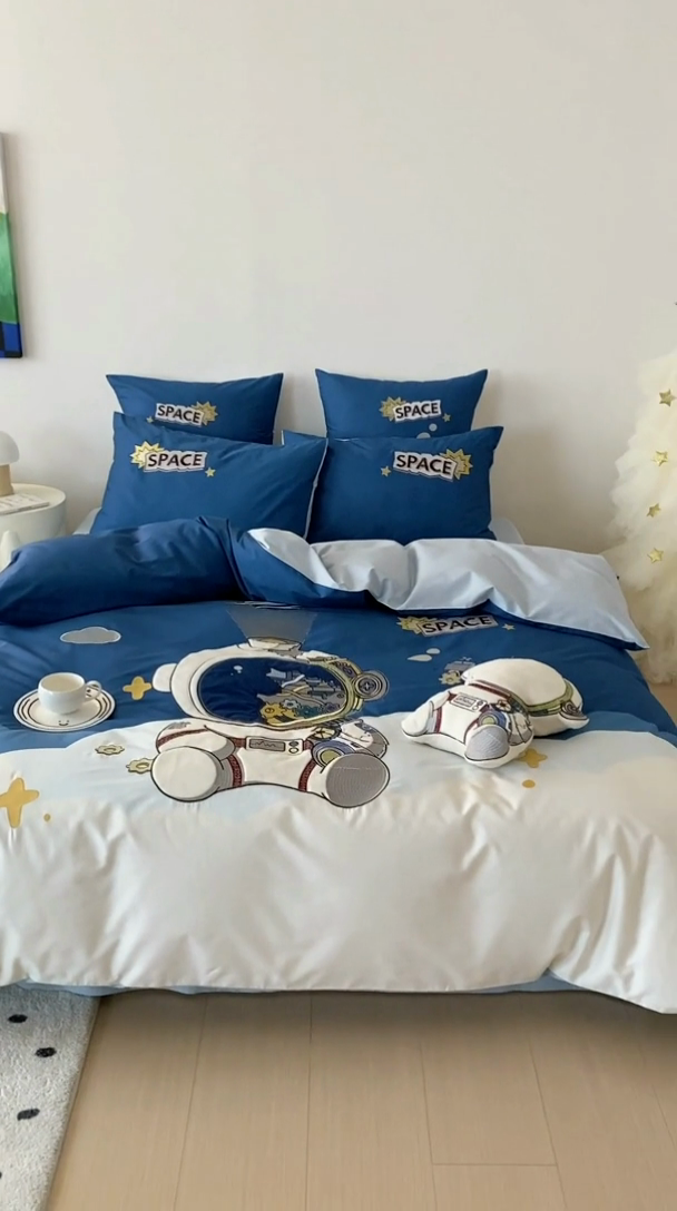 91家纺网 家纺一手货源 找家纺 （总）星野 2024新款双股澳棉四件套-太空旅客