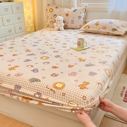 91家纺网 家纺一手货源 找家纺 川悦生活 2024新款加厚牛奶绒印花单床笠 床笠趣味小屋