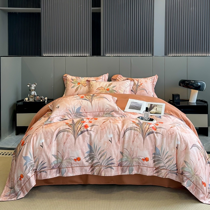 91家纺网 家纺一手货源 找家纺 舒慕 2025新款阳绒天丝棉磨毛数码印花缇芙绒四件套 幽静