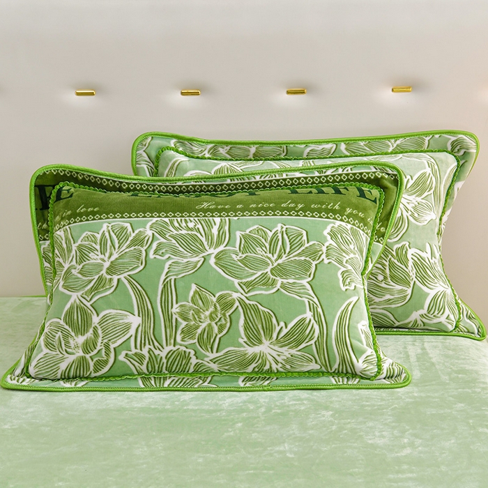 91家纺网 家纺一手货源 找家纺 绒品荟家纺 2025新款牛奶绒四件套 莫奈庄园