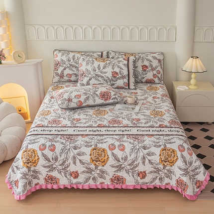 91家纺网 家纺一手货源 找家纺 （总）梓依家纺 2025新款牛奶绒花边单床盖三件套四件套