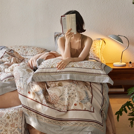 91家纺网 家纺一手货源 找家纺 （总）2024新款全棉磨毛数码印花系列四件套