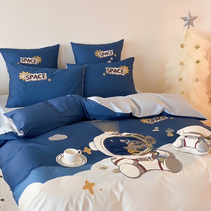 91家纺网 家纺一手货源 找家纺 （总）星野 2024新款双股澳棉四件套-太空旅客