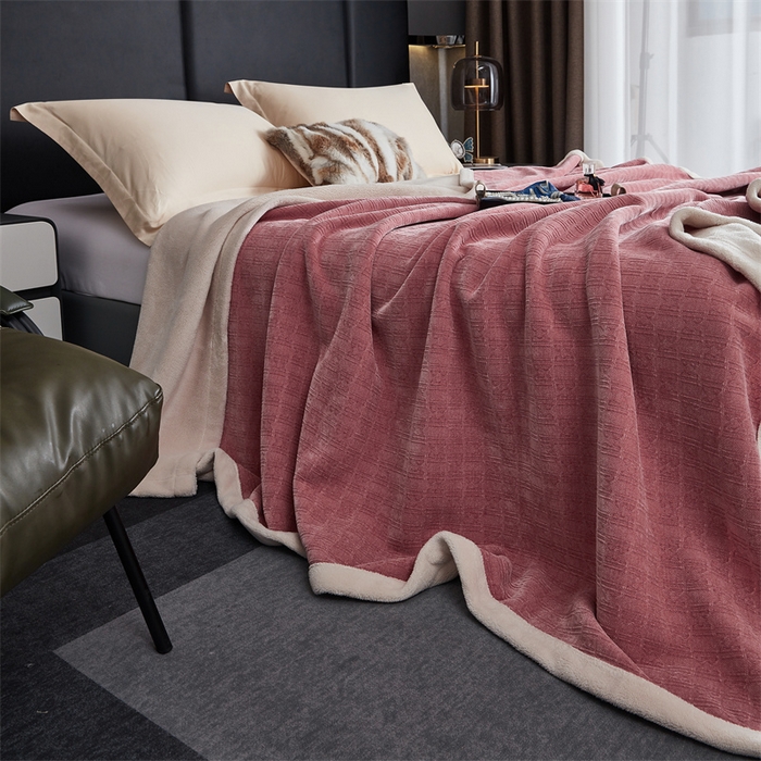 91家纺网 家纺一手货源 找家纺 2024新款雪妮尔四季毛毯毯子家用毛毛毯毯子 粉色