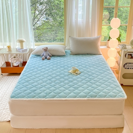 91家纺网 家纺一手货源 找家纺 （总）正邦家纺 2024新款牛奶绒床垫小清新加厚床褥保暖宽包边可机洗床护垫床褥