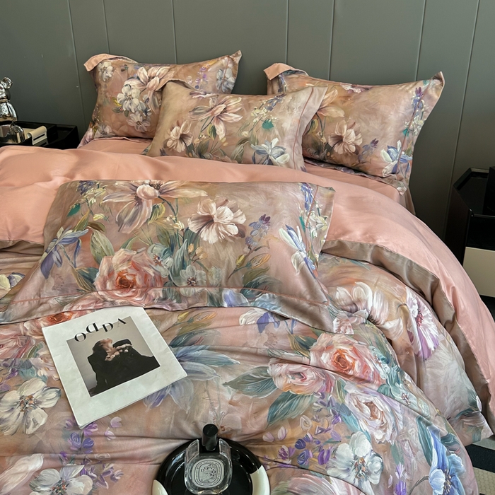 91家纺网 家纺一手货源 找家纺 舒慕 2025新款阳绒天丝棉磨毛数码印花缇芙绒四件套 如梦