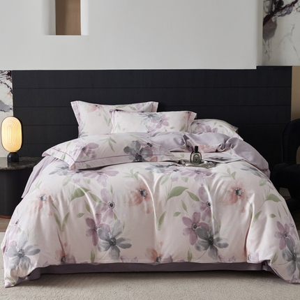 91家纺网 家纺一手货源 找家纺 2025新款全棉加厚生态磨毛印花四件套-基础款叶颜