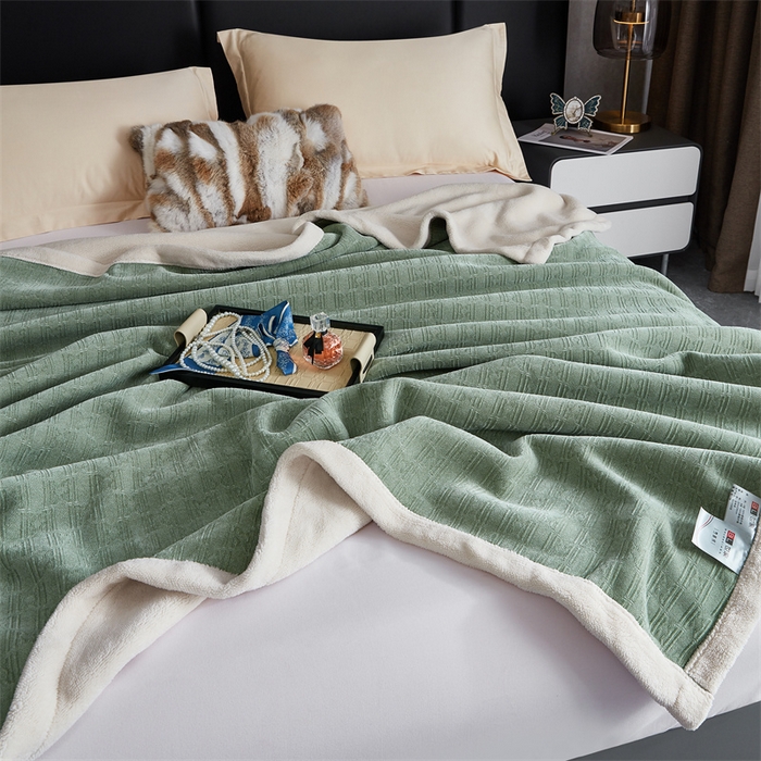 91家纺网 家纺一手货源 找家纺 2024新款雪妮尔四季毛毯毯子家用毛毛毯毯子 浅绿