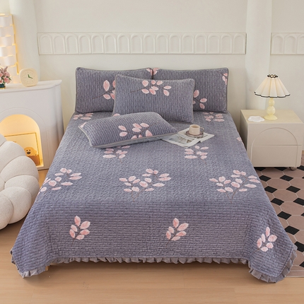 91家纺网 家纺一手货源 找家纺 （总）梓依家纺 2025新款牛奶绒花边单床盖三件套四件套