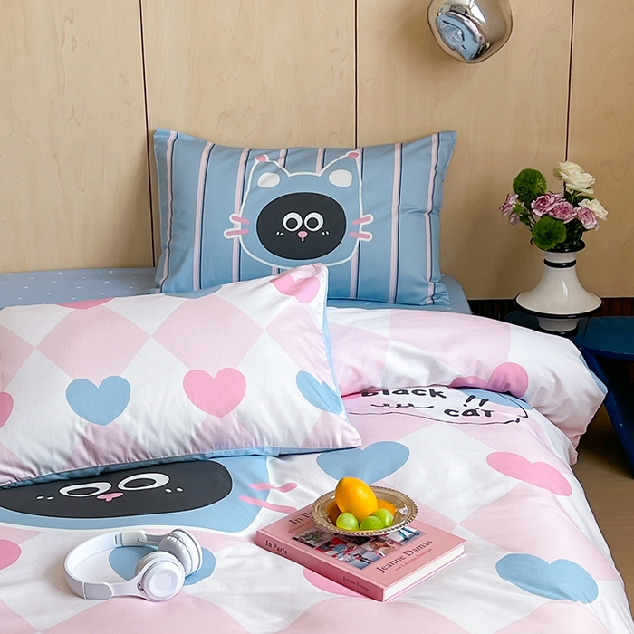 91家纺网 家纺一手货源 找家纺 （总）2024新款40S设计师款全棉大版趣味印花系列四件套