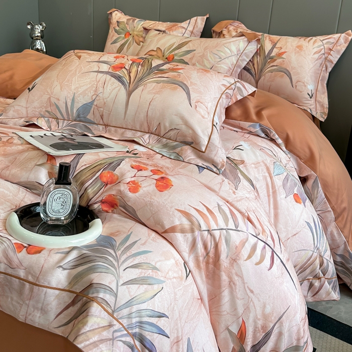 91家纺网 家纺一手货源 找家纺 舒慕 2025新款阳绒天丝棉磨毛数码印花缇芙绒四件套 幽静