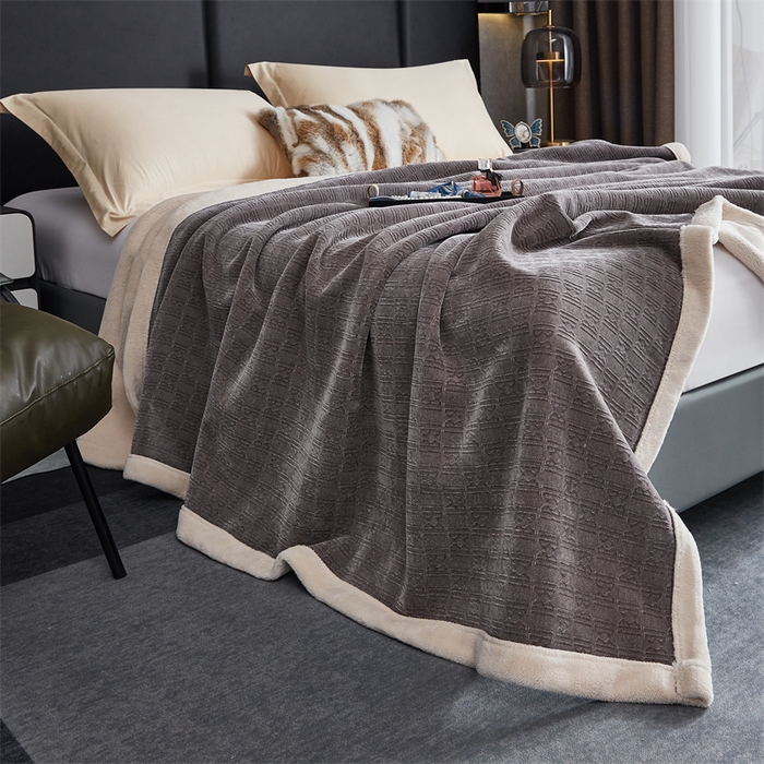 91家纺网 家纺一手货源 找家纺 2024新款雪妮尔四季毛毯毯子家用毛毛毯毯子 绅士灰