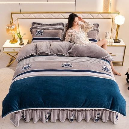 91家纺网 家纺一手货源 找家纺 绒品荟家纺 2025新款牛奶绒四件套 爱丁堡