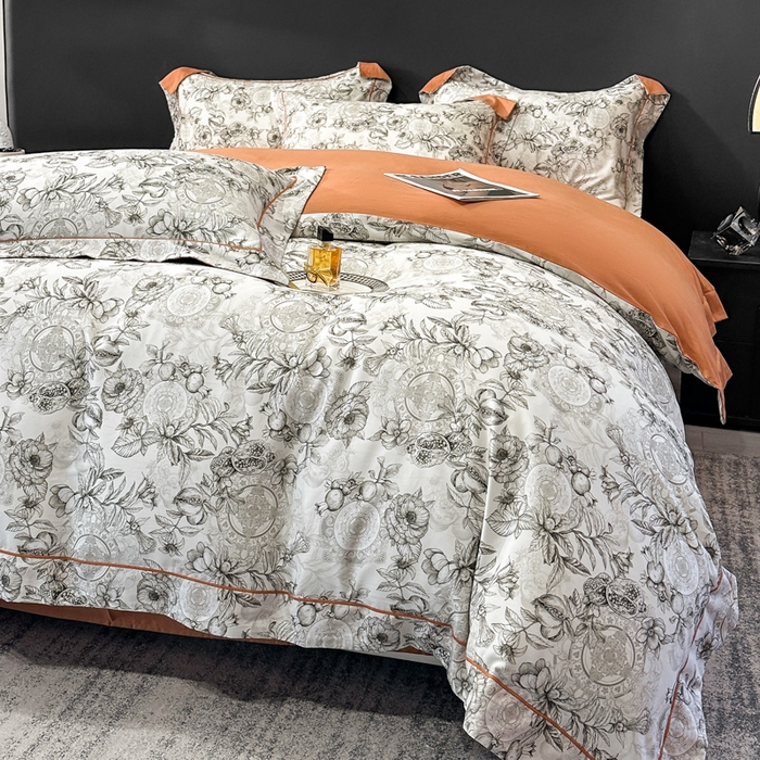 91家纺网 家纺一手货源 找家纺 舒慕 2025新款阳绒天丝棉磨毛数码印花缇芙绒四件套 写意人生