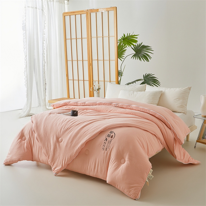 91家纺网 家纺一手货源 找家纺 创优家纺 2025新款原棉子母被双胎被春秋被冬被被子被芯二合一拉链款 原棉-粉玉