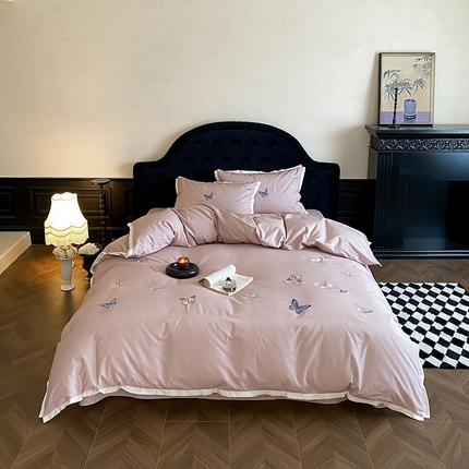 91家纺网 家纺一手货源 找家纺 （总）佳汐蓝家纺 2024秋冬新品全棉磨毛轻奢四件套-冬日蝶信