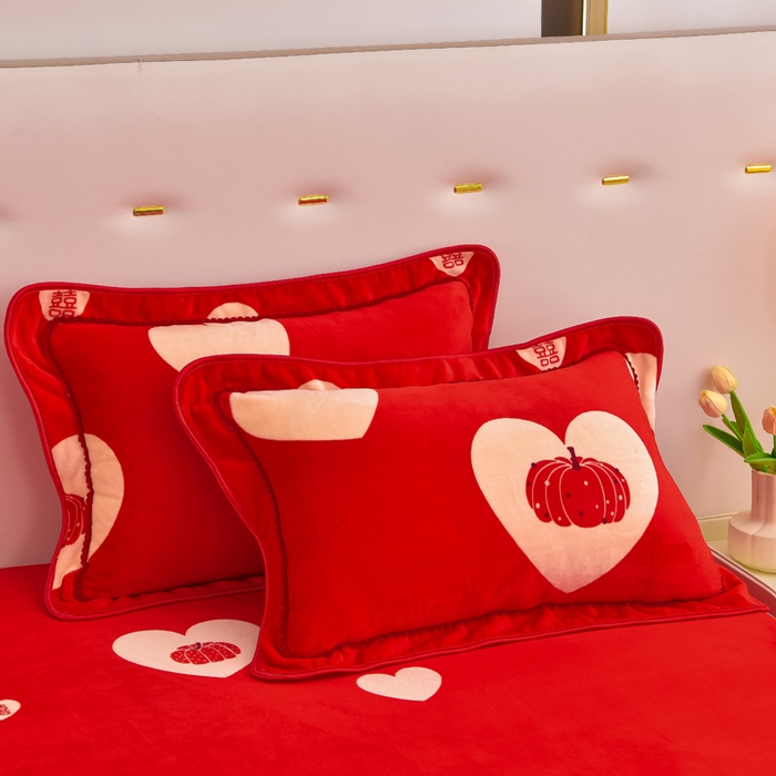 91家纺网 家纺一手货源 找家纺 晚静家纺 2024新款8.5斤牛奶绒金貂法莱绒床裙款保暖绒四件套 欣喜南瓜