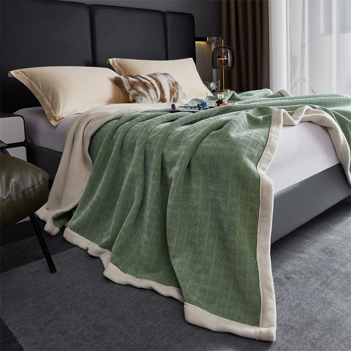 91家纺网 家纺一手货源 找家纺 2024新款雪妮尔四季毛毯毯子家用毛毛毯毯子 浅绿