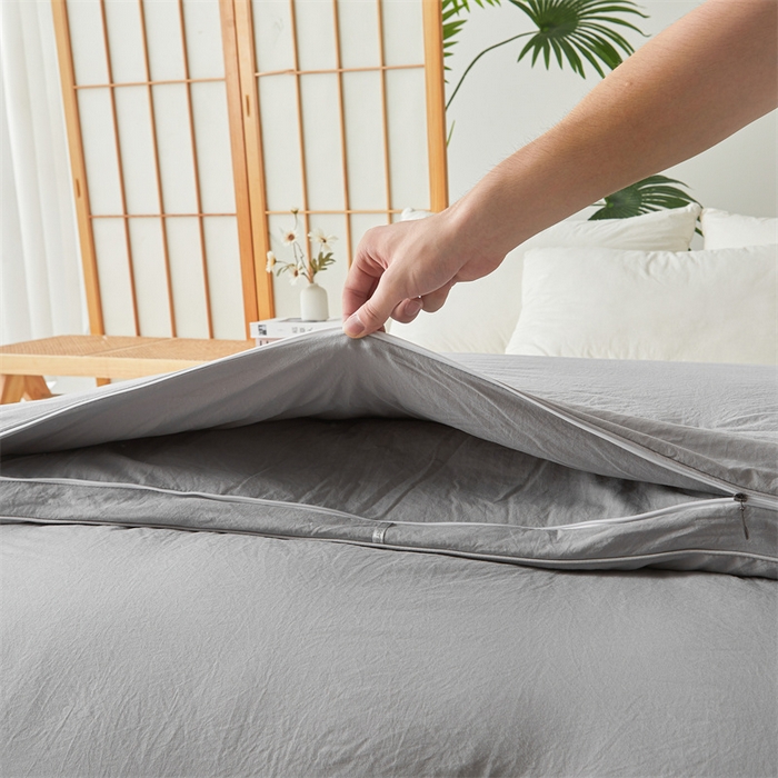 91家纺网 家纺一手货源 找家纺 创优家纺 2025新款原棉子母被双胎被春秋被冬被被子被芯二合一拉链款 原棉-灰色