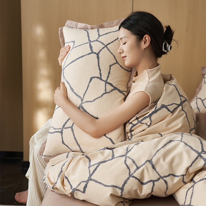 91家纺网 家纺一手货源 找家纺 2024新款全棉磨毛印花工艺款四件套 纤优