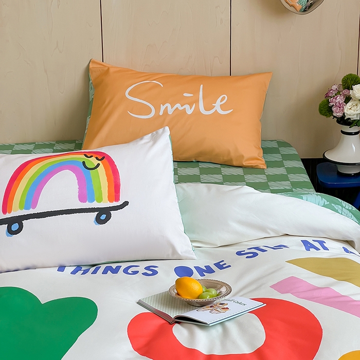 91家纺网 家纺一手货源 找家纺 2024新款40S设计师款全棉大版趣味印花系列四件套 趣味时光