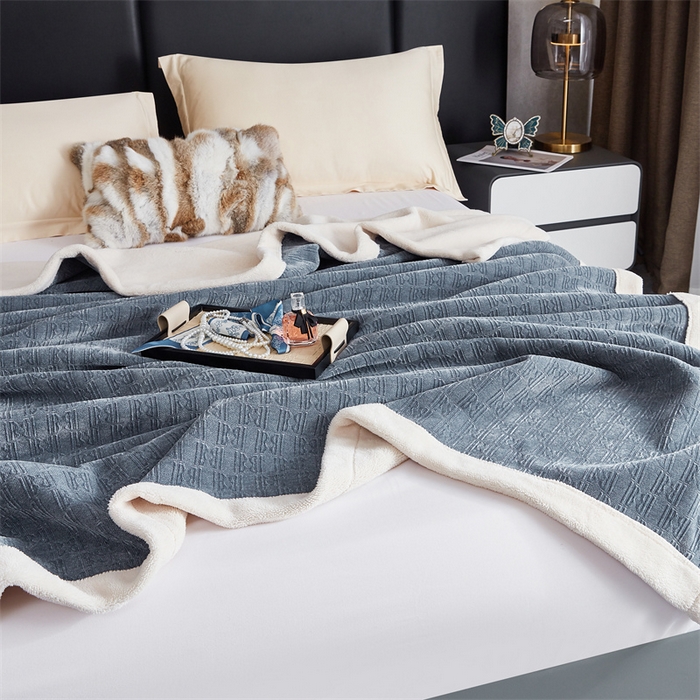 91家纺网 家纺一手货源 找家纺 2024新款雪妮尔四季毛毯毯子家用毛毛毯毯子 蓝灰