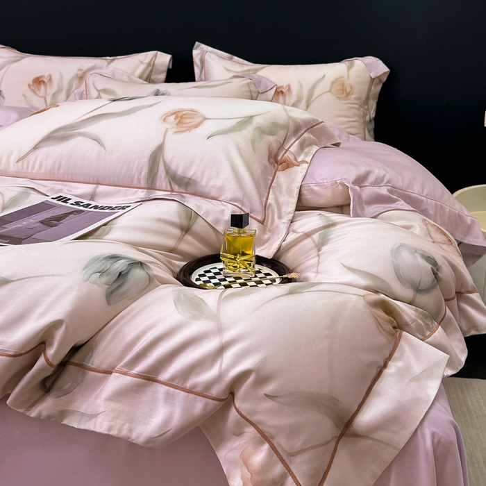 91家纺网 家纺一手货源 找家纺 舒慕 2025新款阳绒天丝棉磨毛数码印花缇芙绒四件套 玉玲珑