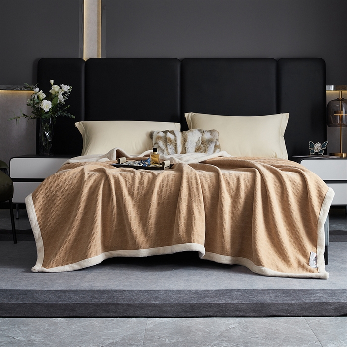 91家纺网 家纺一手货源 找家纺 2024新款雪妮尔四季毛毯毯子家用毛毛毯毯子 米驼