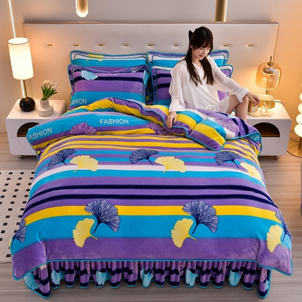 91家纺网 家纺一手货源 找家纺 绒品荟家纺 2025新款牛奶绒四件套 诗情画意