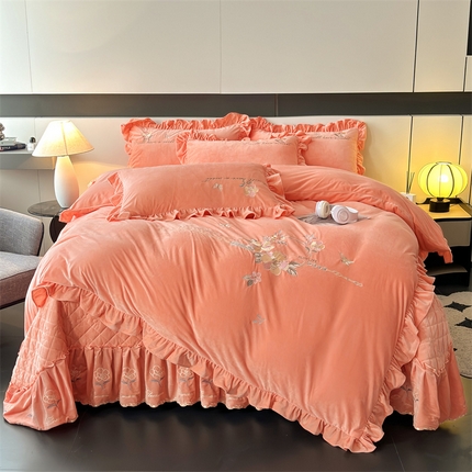 2024新品A类依恋宝宝绒韩版四件套 柔粉玉