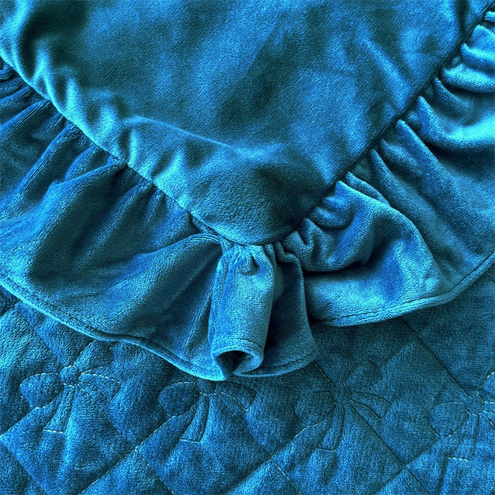 91家纺网 家纺一手货源 找家纺 2024新品A类依恋宝宝绒韩版四件套 宝利蓝