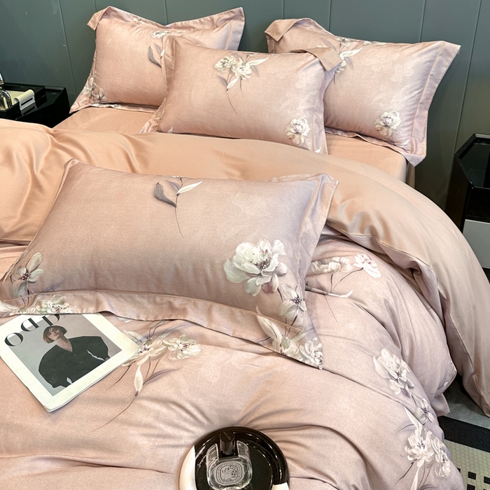 91家纺网 家纺一手货源 找家纺 舒慕 2025新款阳绒天丝棉磨毛数码印花缇芙绒四件套 珠华