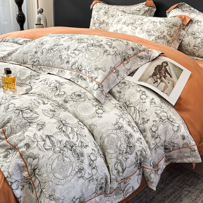 91家纺网 家纺一手货源 找家纺 舒慕 2025新款阳绒天丝棉磨毛数码印花缇芙绒四件套 写意人生