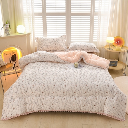 91家纺网 家纺一手货源 找家纺 （总）圣靓家纺 2025新款加厚保暖云朵棉毛球冬被