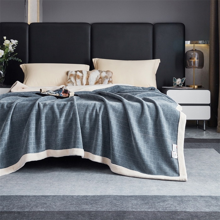 91家纺网 家纺一手货源 找家纺 2024新款雪妮尔四季毛毯毯子家用毛毛毯毯子 蓝灰