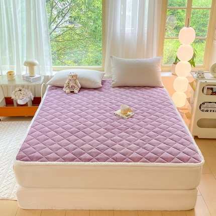 91家纺网 家纺一手货源 找家纺 （总）正邦家纺 2024新款牛奶绒床垫小清新加厚床褥保暖宽包边可机洗床护垫床褥