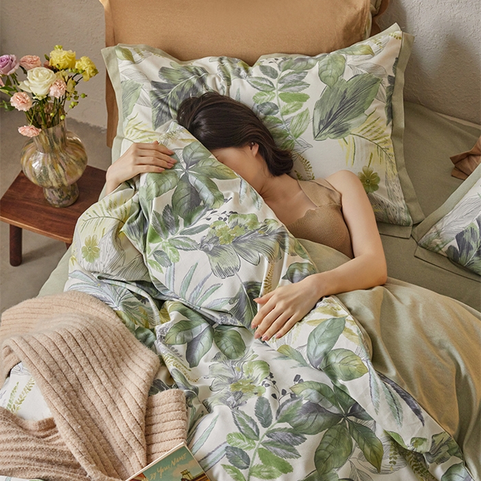 91家纺网 家纺一手货源 找家纺 2024新款全棉磨毛印花工艺款四件套 月光森林