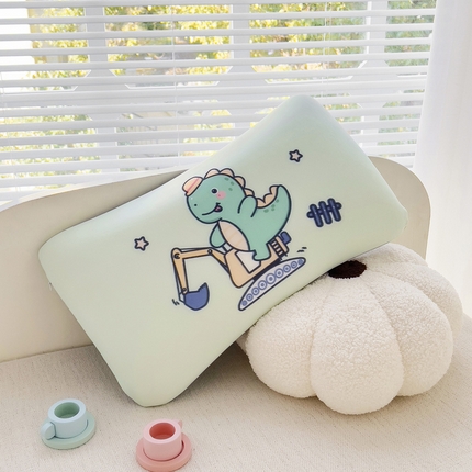 91家纺网 家纺一手货源 找家纺 悦织湾家纺 2025新款A类卡通凉感亲肤单品枕套直边款 挖机恐龙