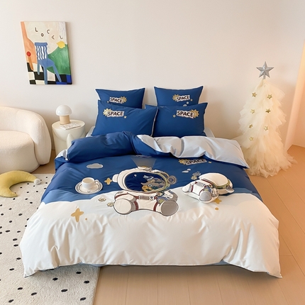 （总）星野 2024新款双股澳棉四件套-太空旅客
