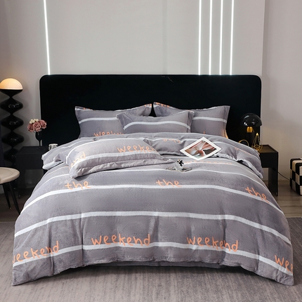 91家纺网 家纺一手货源 找家纺 （总）席之家 2024新款A类260克牛奶棉四件套-杰尼卡系列