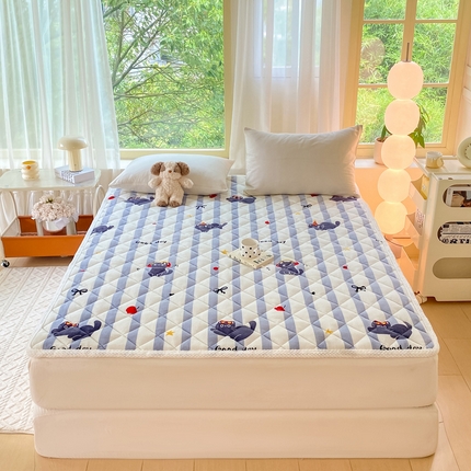 91家纺网 家纺一手货源 找家纺 （总）正邦家纺 2024新款牛奶绒床垫小清新加厚床褥保暖宽包边可机洗床护垫床褥