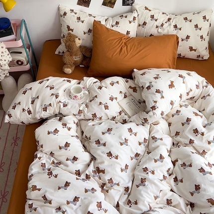 91家纺网 家纺一手货源 找家纺 （总）星巴k家纺 2024新款A类超柔水洗棉有氧棉印花四件套