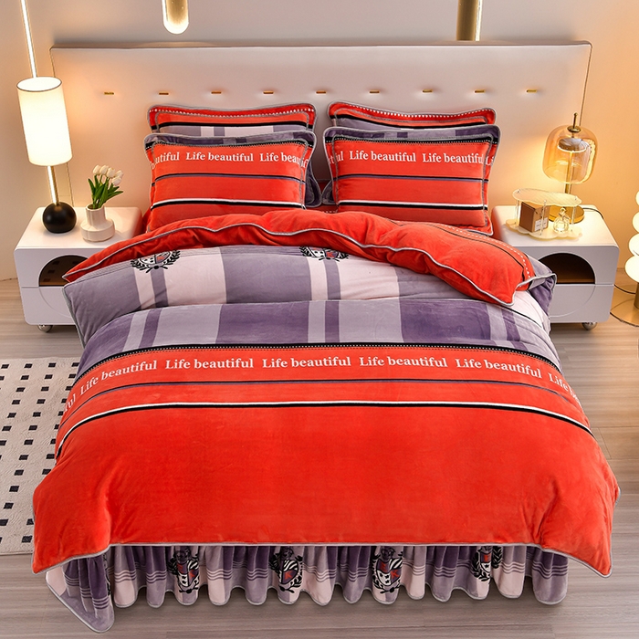 91家纺网 家纺一手货源 找家纺 绒品荟家纺 2025新款牛奶绒四件套 美丽生活