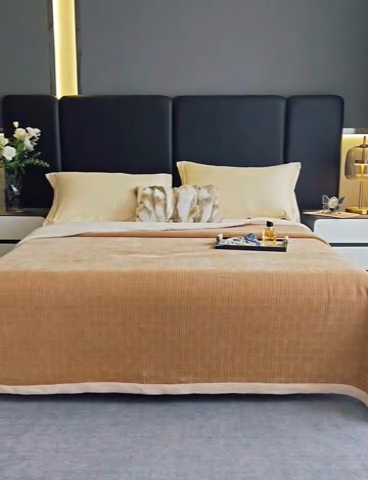 91家纺网 家纺一手货源 找家纺 2024新款雪妮尔四季毛毯毯子家用毛毛毯毯子 米驼