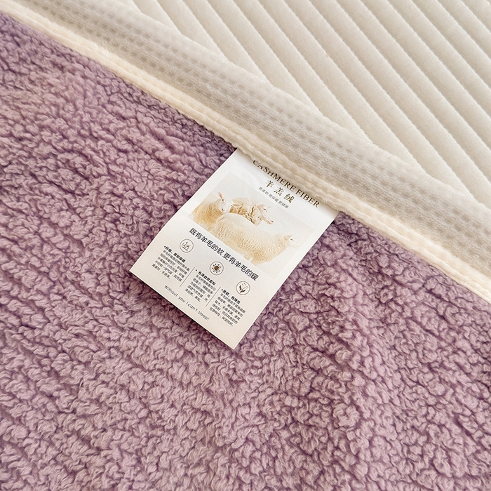 91家纺网 家纺一手货源 找家纺 沐棉 2024新款牛奶绒菠萝格包边羊羔绒泰迪绒毛毯-静物图 星辰紫