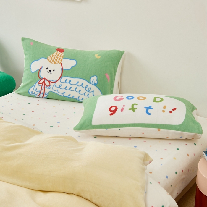 91家纺网 家纺一手货源 找家纺 呗旺鹿 2024新款加厚保暖设计师款高克重牛奶绒贴标款四件套【原创】 贴标款-线条小狗